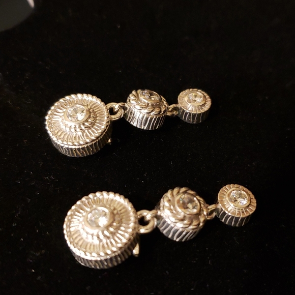 Judith Ripka sterling dangle earrings - Picture 2 of 4